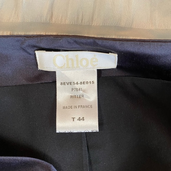 Navy Chloe silk evening jacket size large - Picture 3 of 5